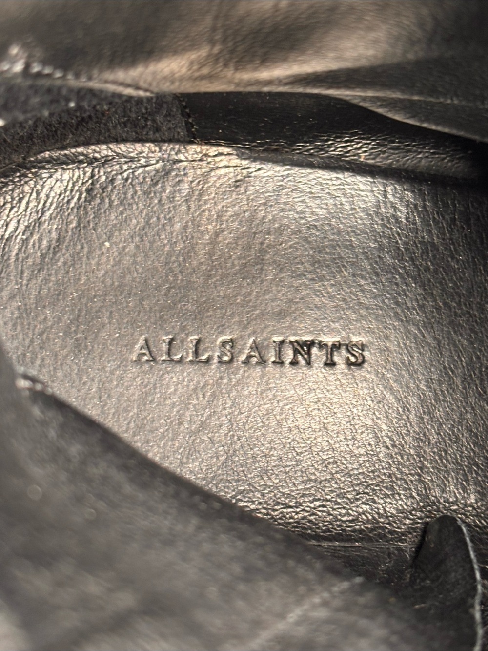 AllSaints Donita Black Crocodile Embossed Leather Combat Boots Size 10 EU 41 - Picture 10 of 12